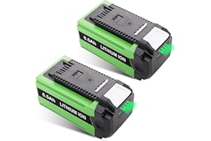 Upgraded 2 Packs 6500mAh Replacement for GreenWorks 40V Battery Compatible with Greenworks 40 Volt G-MAX Power Tools 29472 29