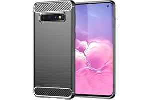 Aikcks for Samsung Galaxy S10 Phone case, Shockproof, Scratch Resistant Carbon Fiber Jacket, Soft TPU, for Galaxy S10 case (Black,)