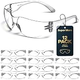Super More 12 Pack ANSI Z87.1 Safety Glasses UV400 for Work,Sports,Daily