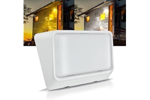 acegoo RV Porch Light LED Dual Color White/Amber Switchable 12V Exterior Utility Replacement Light for Trailer Camper Motorhome 5th Wheels, 480 Lumen & IP66 Waterproof (White)
