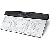 HULISEN Large Bench Scraper for Baking, 10 inch Extra Long Dough Pastry Scraper with Measuring Scale, Stainless Steel Cake Sc