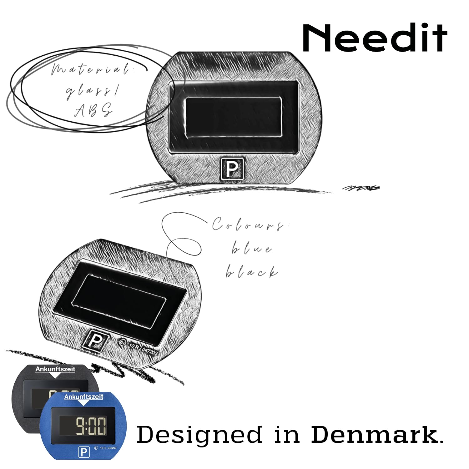 Needit elektronische Parkscheibe Park Lite I automatische Parkscheibe elektrisch mit Zulassung vom Kraftfahrt-Bundesamt I Digitale Parkuhr mit 2 Displays & vielen Funktionen, langlebig & zuverlässig 7