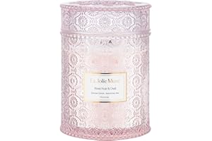 LA JOLIE MUSE Rose Noir & Oud Candle, Mothers Day Candles Gift, Pink Rose Scented Candle, Wood Wicked Large Candles for Home Scented, Long Burning Time, 19 Oz
