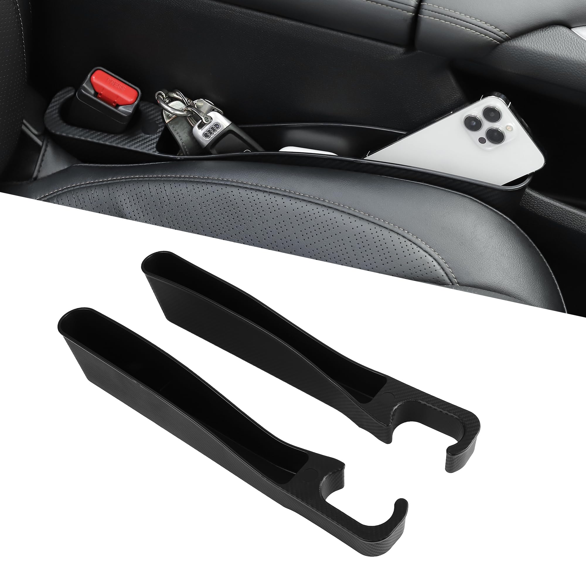 Photo 1 of Yvey Car Seat Gap Filler, 2 Pack Universal Car Seat Gap Organizer Between Seats, Car Seat Crevice Blocker for Tightly Filling Seat Gaps