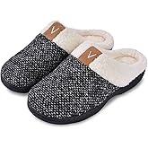 Parlovable Women's Slippers with Memory Foam, Wool-like Indoor Outdoor House Shoes with Anti-Skid Rubber Sole for Ladies, Gift for Women