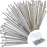 600 Pieces 2 Inch Flat Head Eye Pins for Jewelry Making DIY, Straight Bronze and Black Metal End Headpins for Craft Earring Bracelet Necklace Pendant Supplies