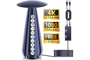 RAGNAL 2024 Newest TV Antenna Indoor, 900+ Miles Long Range Digital Antenna for Smart TV, HD Antenna Amplified for Local Channels Outdoor Signal Booster Support 8K 4K 1080p Old TVs/HDTVs-30ft Coaxial Cable