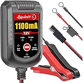 Trickle Battery Charger 12V 1100mA Smart Car Battery Charger Battery Maintainer Float Charger for Motorcycle Lawn Mower Tractor Automotive ATV Lead Acid and Lithium Batteries