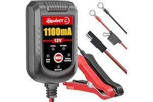 LEICESTERCN Trickle Battery Charger 12V 1100mA Smart Car Battery Charger Battery Maintainer Float Charger for Motorcycle Lawn Mower Tractor Automotive ATV Lead Acid and Lithium Batteries