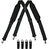 MELOTOUGH Tactical Suspenders for Law Enforcement Belt Adjustable Strap | Police Suspender, Breathable Padded, Fit 2.25" Duty Belt, Belt Loop 4 Pc,1.5" Width Nylon Webbing, Plastic Hook