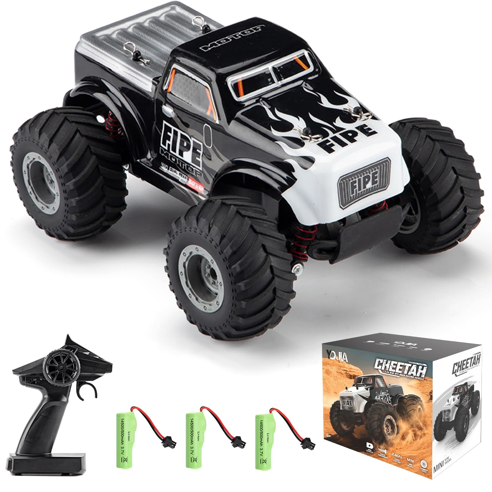 Goolsky 1:20 Remote Control Car RC Car, 2.4 GHz 4WD All Terrain RC Truck, 25 KM/H Monster Truck Off-road Climbing Vehicle, 4X4 Waterproof Off-Road RC Car Vehicle Gift for Teen