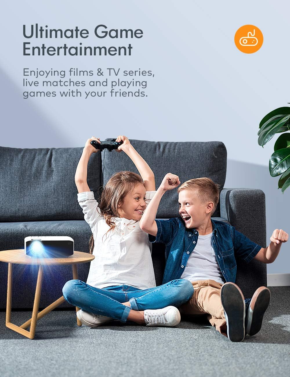 Mini Projector, APEMAN 4500L Brightness Projector, Support 1080P 180" Display, Portable Movie Projector, 45,000Hrs LED Life and Compatible with TV Stick, PS4, HDMI, TF, AV, USB for Home Entertainment: Camera & Photo
