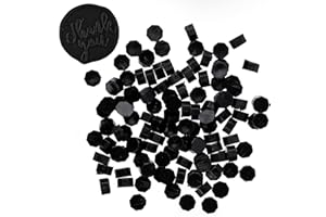 LSYGXYZ 102 Pieces Octagon Wax Seal Beads, Premium Black Sealing Wax Beads for Letters and Certificates, Valentine’s Day Card