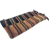 Luxury Ethical Tibetan Yak Wool Shawl Hippy Festival Travel Blanket n370(Dark)