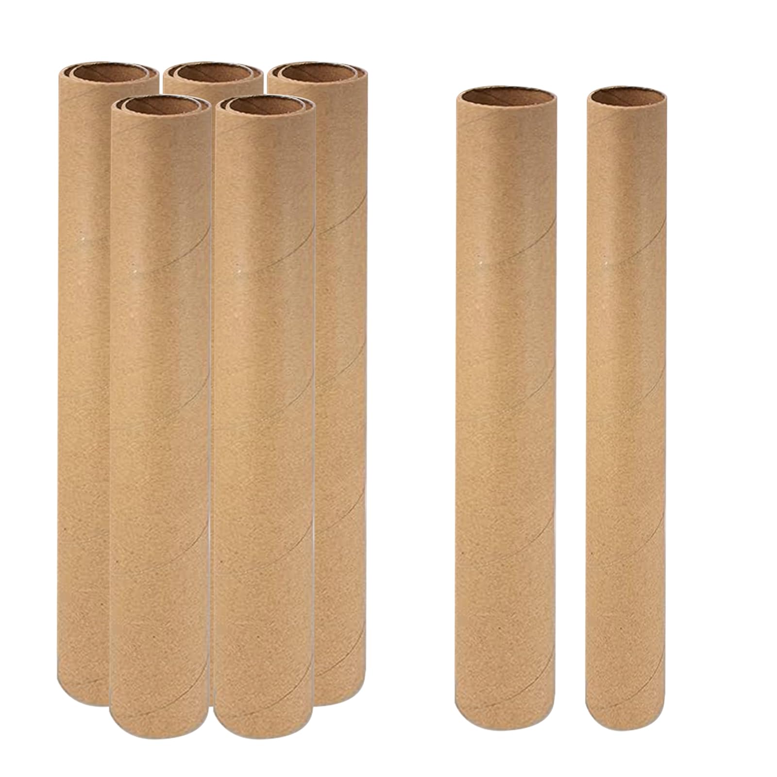Photo 1 of 12 PCS Cardboard Tubes for Crafts Two Size, Empty Toilet Paper Rolls for Art Projects, DIY Brown Crafting Paper Roll for Classrooms Dioramas Decorations, 5pcs 1.37x15.7In and 5pcs 1.77x15.7In