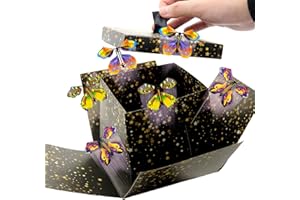 WUEURU Flying Butterfly Surprise Box Exploding Gifts Box with Butterflies Butterfly Explosion Box Surprise Cake Explosion Box, DIY Butterfly Pop Up Box for Birthday Mothers Day