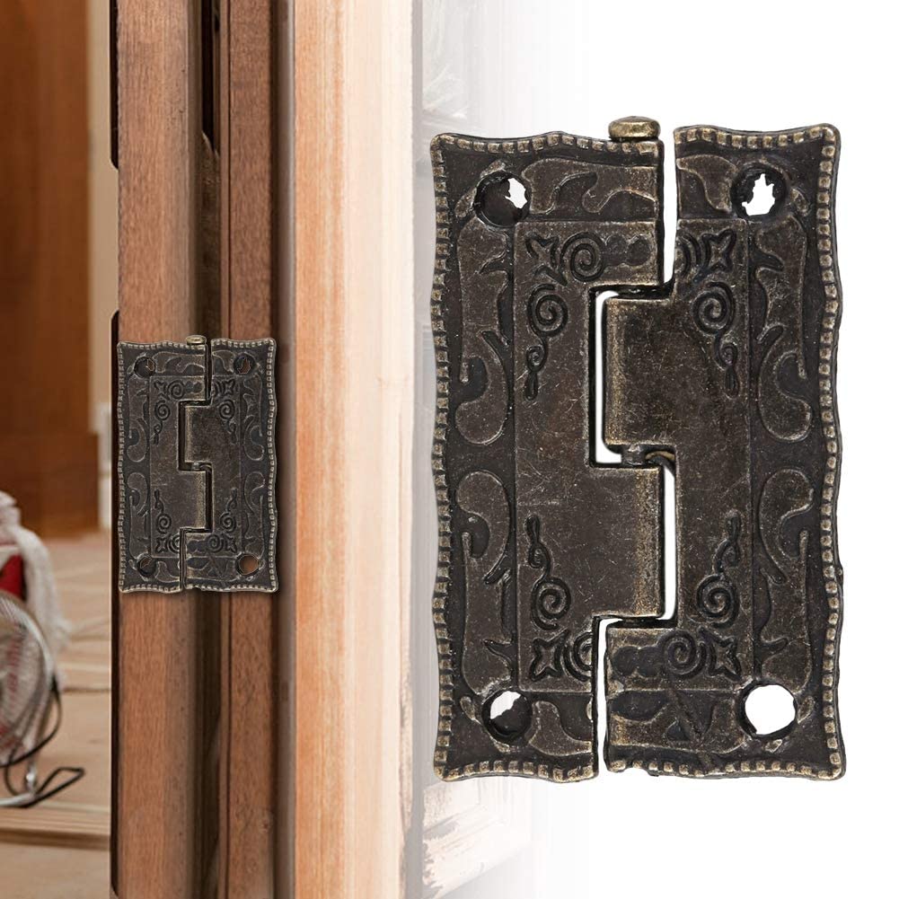 10Pcs 0° 270° Antique Bronze Cabinet Jewelry Box Vintage Hardware Folding Hinges with Screws for Home Furniture Doors Wood Box Jewelry Case Window