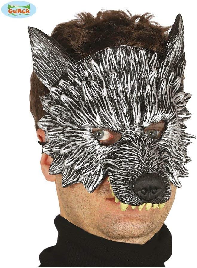 Guirca 2415 - Half Mask Wolf Foam, Multicoloured, Universal Adulto