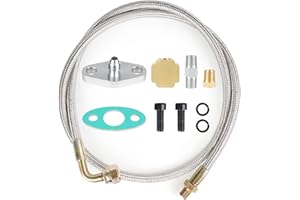 YESHMA Turbo Oil Feed Line Kit Compatible with T3 T4 GT35 T70 T66 T61 T60 T04E T04 GT32 GT40 GT42 GT4088R GT4049R GT42R/RS GT4294R GT4202R Turbocharger 41" Braided Stainless Steel with 1/8 NPT Fitting