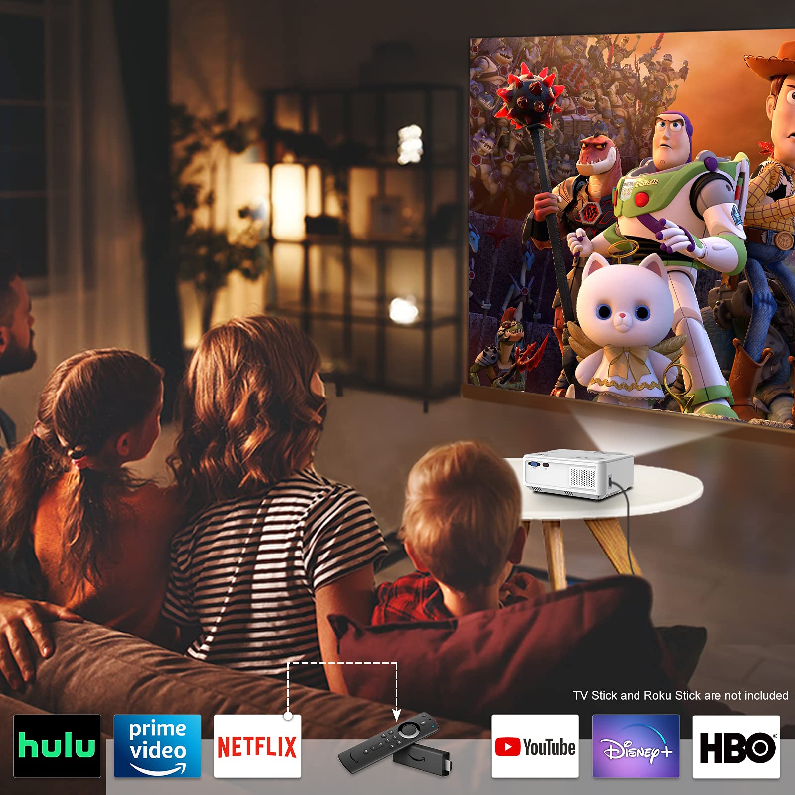 Mini Projector, Artlii Enjoy2 WiFi Bluetooth Projector, 1080P Full HD Supported, Keystone, WiFi Screen Mirroring, Portable Movie Projector Compatible with iOS, Android, TV Stick, HDMI, USB