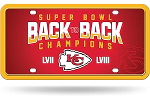 Rico Industries NFL Football Kansas City Chiefs Metal Auto Tag 6" x 12" - Great for Truck/Car/SUV