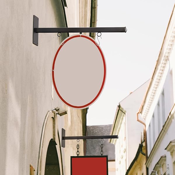 OTOOLLING 24″ STYLISH CLEAN SIMPLE DESIGN HANGING SIGN BRACKET MOUNTING ARMS SIGN HANGER FOR HOME OFFICE CLASSROOM