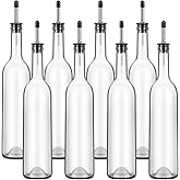 Maxdot 8 Pcs Long Neck Bottle with Pourer 750ml Glass Liquor Bottle juice Pour Bottles Syrup Bottles Glass for Home Wine Liquor Juice Making Wedding Anniversary Party