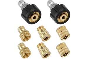 ENNSOO Pressure Washer Quick Connect Kit, Washer Adapter Set, Quick Disconnect Kit with Metric M22 14mm to 3/8" Quick Connect Kit, 8 Pieces