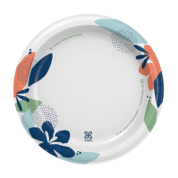 DIXIE MEDIUM PAPER PLATES, 8.5 INCH, 90 COUNT, 2X STRONGER*, MICROWAVE-SAFE, SOAK-PROOF, CUT RESISTANT, DISPOSABLE PLATES FOR EVERYDAY BREAKFAST, LUNCH, & DINNER MEALS