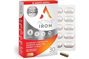ACTIVEIRON Active Iron High Potency Iron Supplement, 2X Better Absorption & Non-Constipating, Helps Support Energy, Iron Pills for Women & Men, 25mg (30 Capsules)