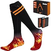 Qsocksy Electric Heated Socks for Men & Women - 6000mAh Rechargeable, Up to70 °C Large Heating Area, 8H Heat, Washable for Skiing, Hunting, Camping