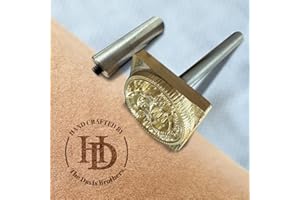 Custom Leather Stamp - Personalized Brass Embossing with Text & Logo Engraving - Great Gift for Leather Craft Artisans, Dad, 