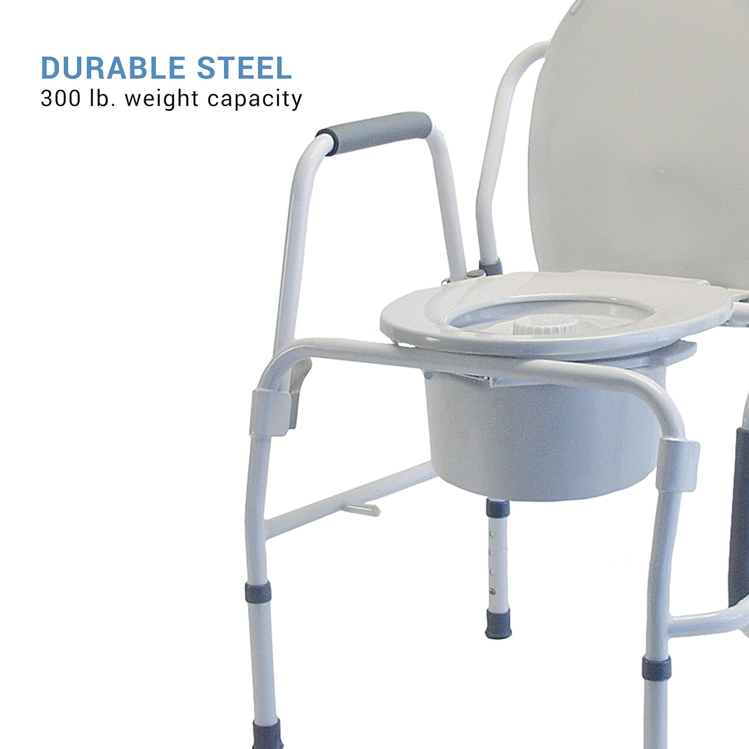 Lumex 3-in-1 Bedside Commode, Raised Toilet Seat, and Toilet Safety Rail, 300 lb. Weight Capacity, 6433A: Industrial & Scientific
