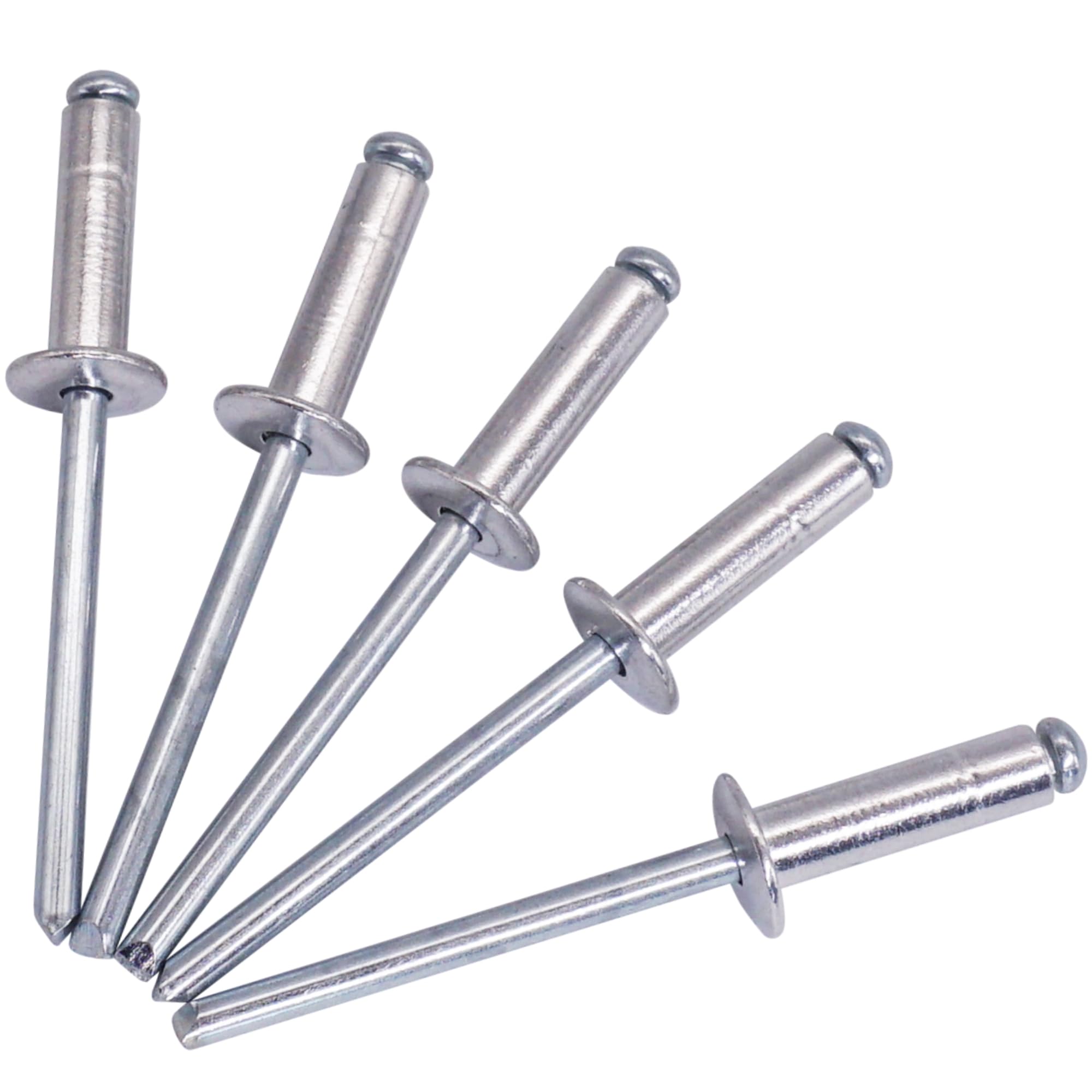 (Pack of 100 pcs) Blind Rivets 4.8 x 16 mm, Dome Head Open Type, DIN 7337, Aluminum Rivet and Steel Mandrel, Pop Rivets (100, 4.8 x 16 mm)