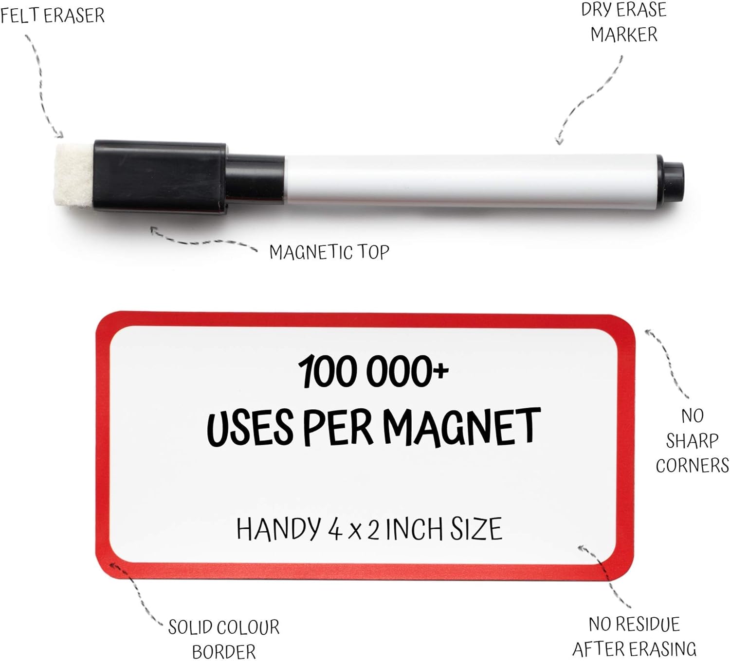 Strong Sturdy Reusable Dry Erase Magnets For Office Classroom Household 4 X 2 Inches Marker Teechee Dry Erase Magnetic Labels 24 Use On Locker Fridge Whiteboard File Cabinet Kanban Board Office