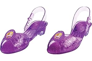 DISGUISE Rapunzel Light Up Shoes, Official Disney Princess Light-Up Costume Shoes with Rapunzel Emblem, Kids Size 11/12 Medium