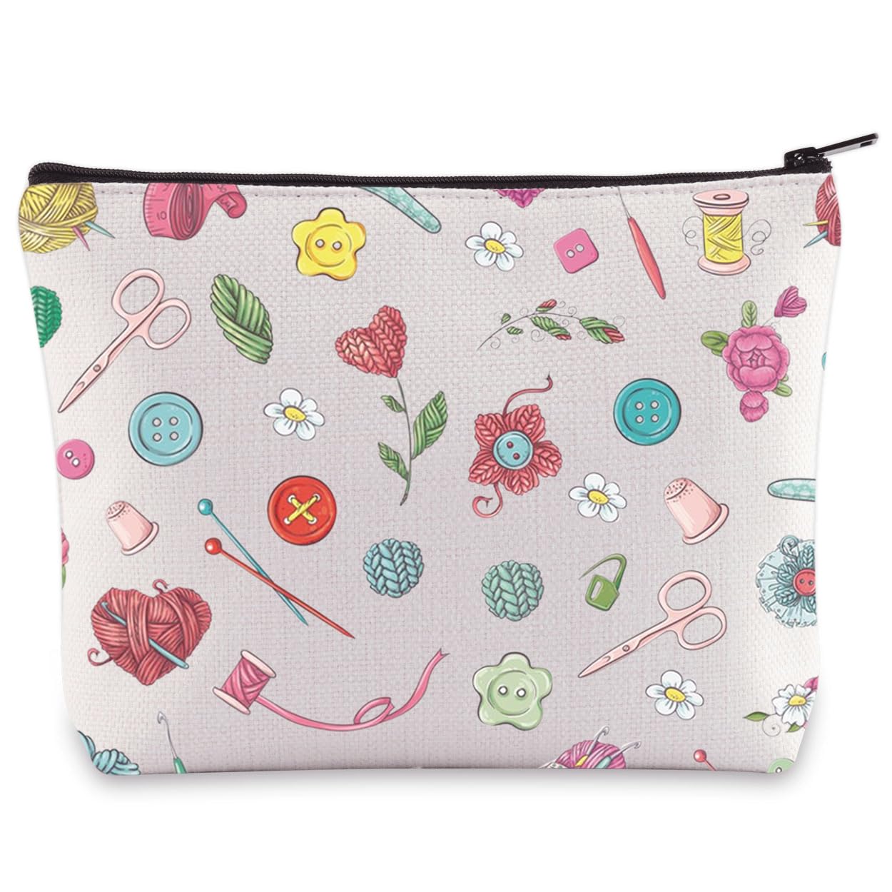 LEVLO Knitter Zipper Pouch Bag Crocheting Gifts For Crochet Lover Knitting Storage Bag For Crochet Beginner, Knitter, Cosmetic Bag