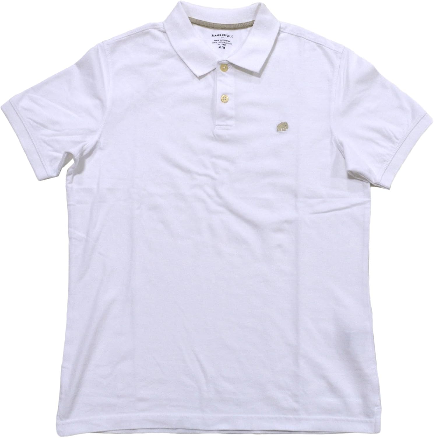 Banana Republic Pique Elephant Logo Polo Shirt (X-Large, White) at Amazon Menâs Clothing store