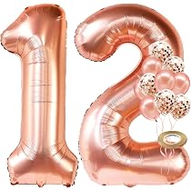 Decorações de aniversário de 12 anos em ouro rosa para meninas ...