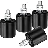 uxcell 4Pcs Slide Gate Guide Roller, 2" Nylon Rollers Gate Support Assembly, Universal Sealed Ball Bearing Rolling Gate Guider for Sliding Door, Black