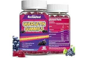 SmildeHeal 2 Pack Quercetin Gummies 1200MG, Quercetin Gummies with Bromelain, Zinc Vitamin C, Immune System Vegan Gummy for Adult & Kid, 120 Vegan