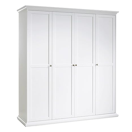 Furniture To Go Paris Wardrobe With 4 Doors In White Amazon Co