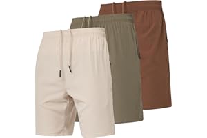 Ultra Performance Gym Shorts Men 3 Pack Mens Nylon Stretch Athletic Running Shorts for Men with Zipper Pockets 6 “ Inseam