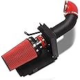 MOOSUN 4 inch Cold Air Intake Black Tube + Heat Shield for 1999-2006 GMC/Chevy V8 4.8L/5.3L/6.0L Silverado 1500/2500/3500 Red