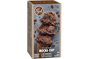 TRIPLE SCOOP Premium Ice Cream Starter Mix for ice cream maker. Simple, easy, delicious. From gourmet mix to maker in 5 minutes. Makes 2 creamy quarts. Made in USA. (1 box) (Mocha)