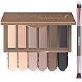 6 Colors Mini Naked Eyeshadow Makeup Palette with Brush Neutral Nude Smoky Eye Shadow Taupe & Brown Matte Make Up Pallet with Mirror Highly Pigmented Long Lasting Waterproof Travel Size Gift Kit