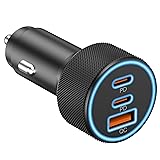 USB C Car Charger, 3-Port 67W Dual USB-C & USB-A