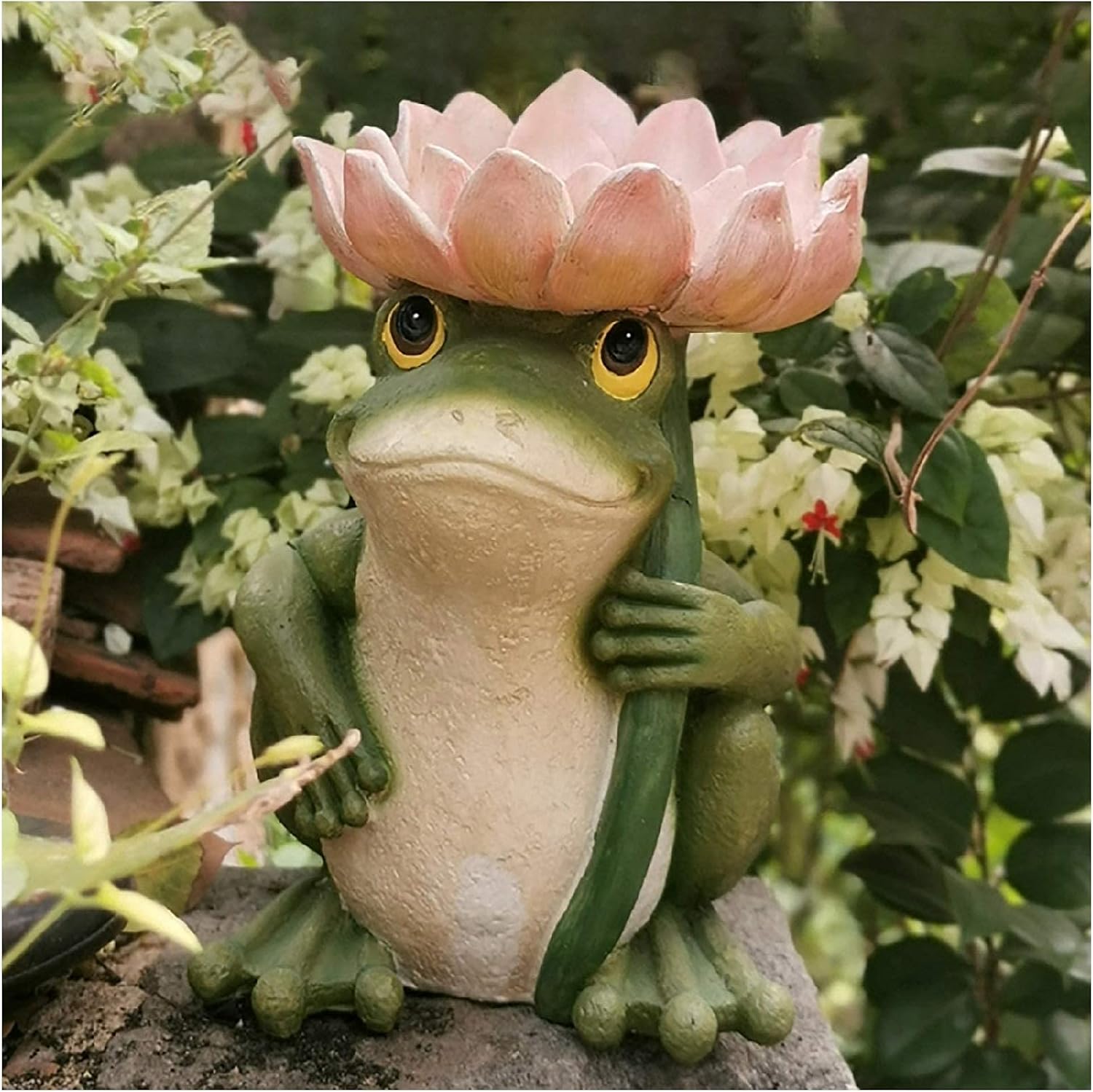 Amazon Co Jp 楽しいカエルの庭の彫像の装飾品 鳥の餌箱 鳥風呂の装飾カエルの彫刻 中庭の庭の風景の像 池 ホーム キッチン