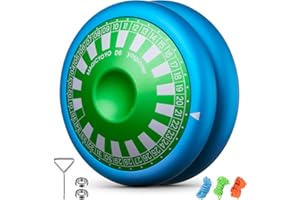 MAGICYOYO D6 Multifunctional Yoyo for Kids, Professional Finger Spin Yoyo with Responsive & Unresponsive Functions, Metal 2A Trick Yo-yo, Kids & Adults Friendly Gift Toy (Blue with Green Cap)
