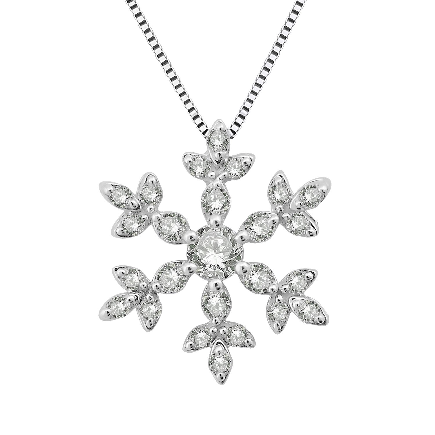 14k White Gold Snowflake Diamond 